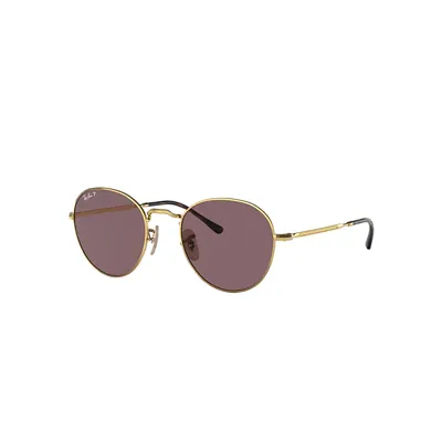 Ray Ban David Sunglasses Gold Frame Violet Lenses Polarized 53-20