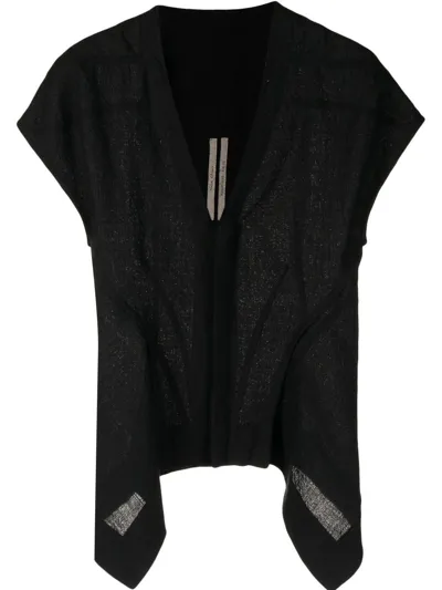 Rick Owens Naska V-neck Vest In Black