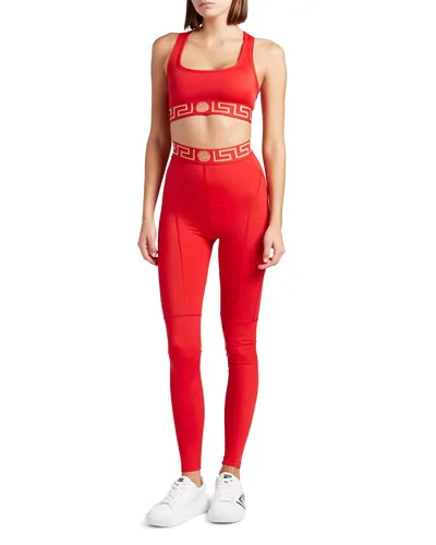 Versace Iconic Medusa Sports Bra In Red