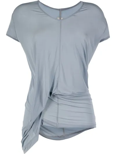 Rick Owens Gathered-waist T-shirt In Blau