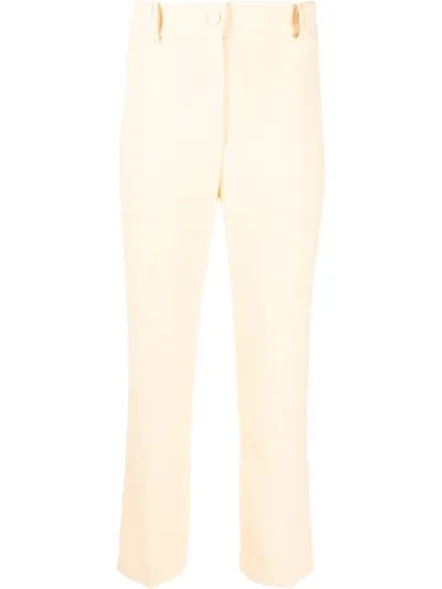 Hebe Studio Tailored High-waisted Trousers In Yellow