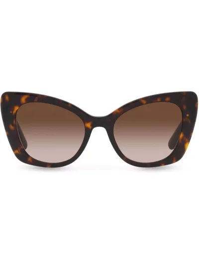 Dolce & Gabbana Dg Crossed Sunglasses In Brown