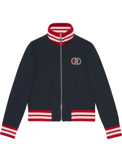 Gucci Interlocking G Cotton Bomber Jacket In Blue