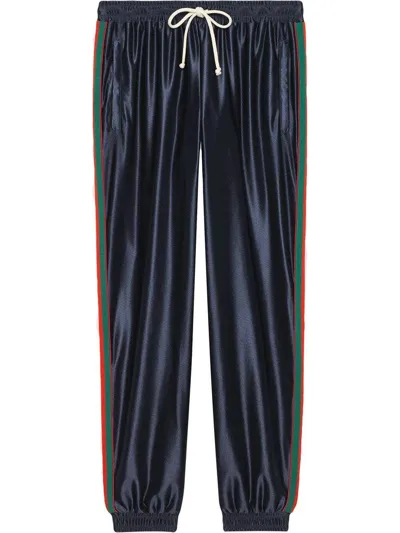 Gucci Blue Jogging Trousers With Web Tape