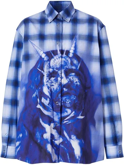 Burberry Sea Maiden Print Shirt In Blue