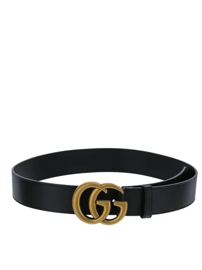 Gucci 2015 Re-edition Wide Leather Belt In Black