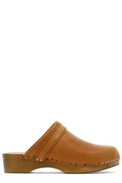 Isabel Marant Thaile Logo Plaque Mules In Orange