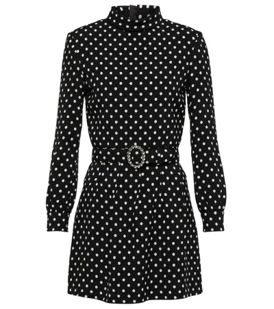 Saint Laurent Minikleid Mit Polka Dots In Black