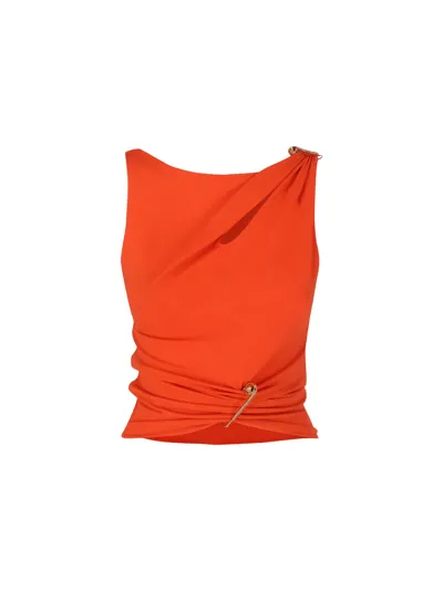 Versace Orange Vest Top In Red