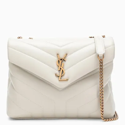 Saint Laurent Cream/gold Small Loulou Bag In White