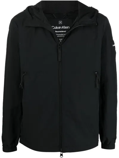 Calvin Klein Lightweight Hooded Zip-up Jacket In Schwarz