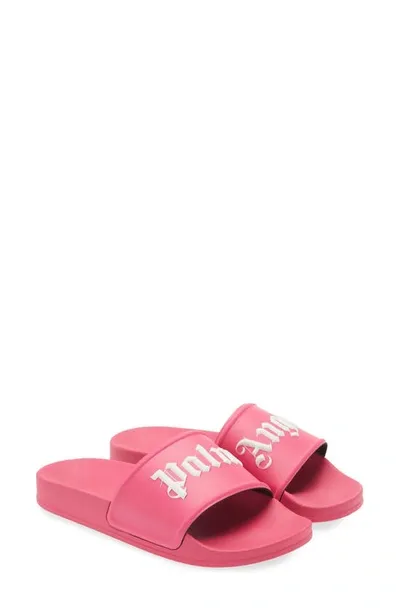 Palm Angels Logo-print Open-toe Slides In Pink