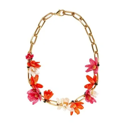 La Doublej Flora Necklace In Red