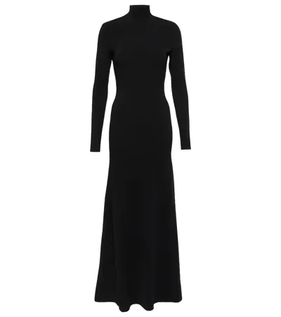 Victoria Beckham Open-back Stretch-knit Maxi Dress In Black