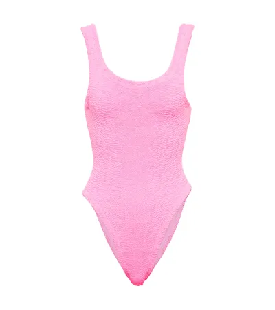 Hunza G Square Neck Swimsuit In Bubblegum