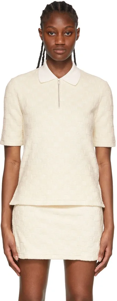 Ambush White Cotton Monogram Polo Shirt