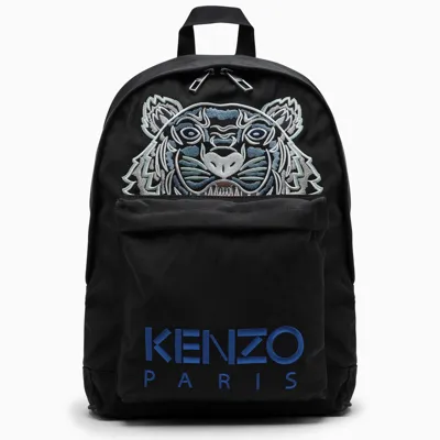 Kenzo Backpack In Technical Canvas With Embroidered Tiger In Red