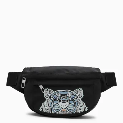 Kenzo Black Bumbag With Tiger Embroidery