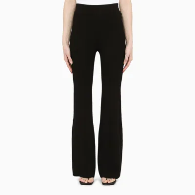 Remain Birger Christensen Soleima Flared-leg High-rise Knitted Trousers In Black