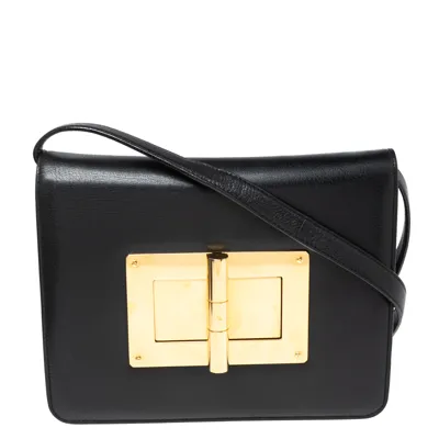 Pre-owned Tom Ford Black Leather Large Natalia Shoulder Bag