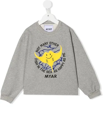 Myar Kids' Logo-print Detail Sweatshirt In Grey