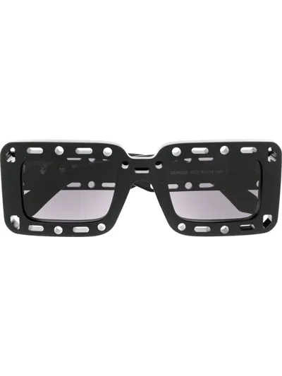 Off-white Atlantic Cut-out Detail Square-frame Sunglasses In Black