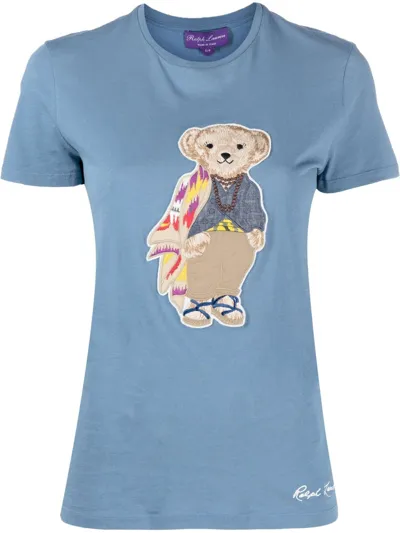 Ralph Lauren Purple Label Polo Bear Motif T-shirt In Blue