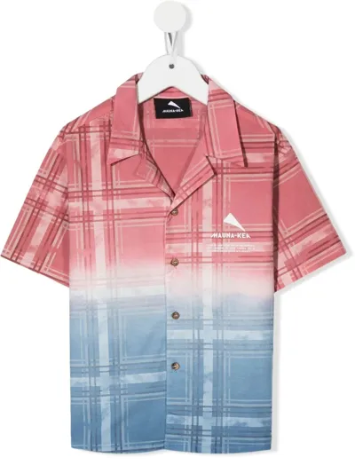 Mauna Kea Kids' Tie-dye Check Print Shirt In Pink