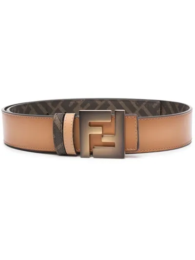 Fendi Cintura Logo Buckle Belt In Neutral