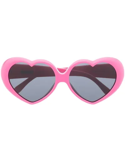 Moschino Eyewear Heart-shaped Frame Sunglasses In Pink