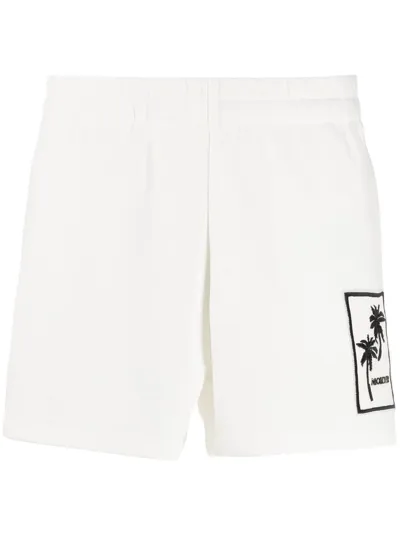 Moncler Logo-print Track Shorts In Weiss