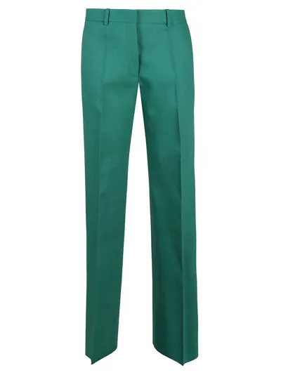 Valentino High Waist Straight Leg Trousers In Green