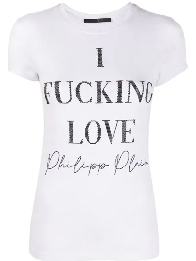 Philipp Plein Slogan-print Cotton T-shirt In Weiss