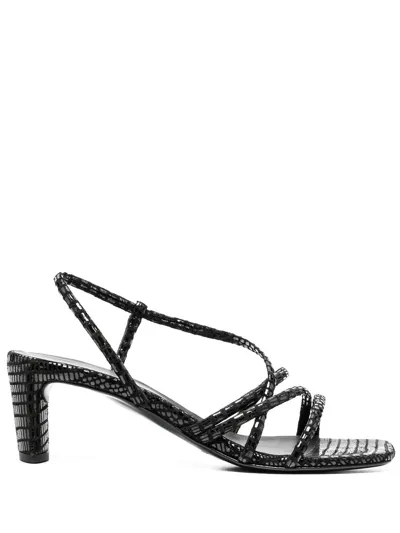 Del Carlo Strappy 60mm Heel Sandals In Schwarz