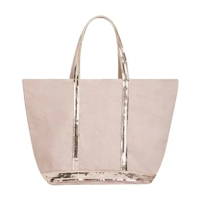 Vanessa Bruno Linen And Sequins L Cabas Tote In Quartz