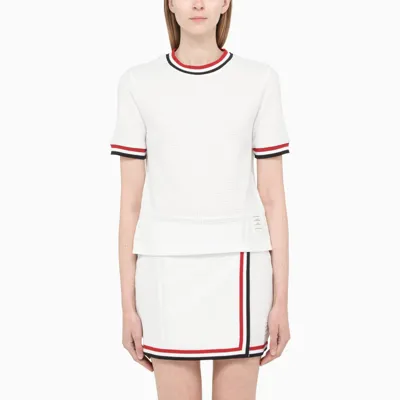 Thom Browne White T-shirt With Stripes