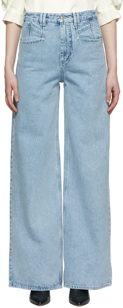 Isabel Marant Lemony High-rise Wide-leg Jeans In Light Blue