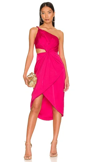 Amur Deena One Shoulder Dress In Fuchsia