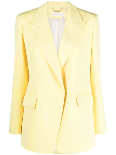 Chloé Single-breasted Silk-crepe Blazer In Radiant Yellow