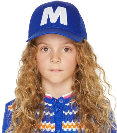 Marni Kids Blue Logo Cap In 0m839 Surf Bluette