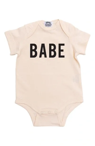 Polished Prints Kids' Babe Organic Cotton Bodysuit In Natural