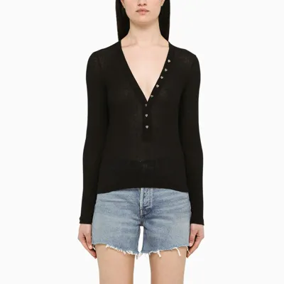 Saint Laurent Black Long Sleeves T-shirt