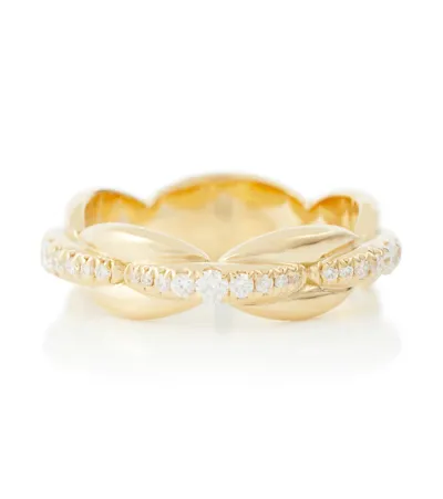 Melissa Kaye Ada 18kt Gold Ring With Diamonds In Yg/diamond