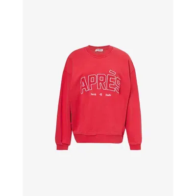 4th & Reckless Womens Red Freya Round-neck Cotton-jersey Sweatshirt