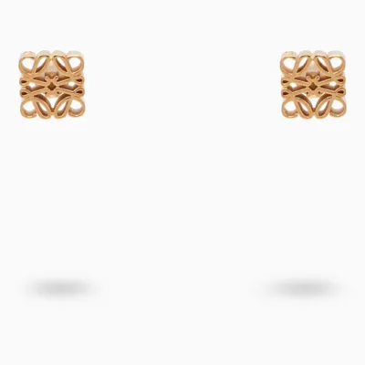 Loewe Gold Anagram Earrings In Metal