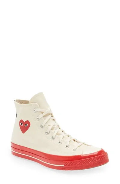 Comme Des Garçons Play Cdg Play X Converse Unisex Chuck 70 High-top Sneakers In Off White