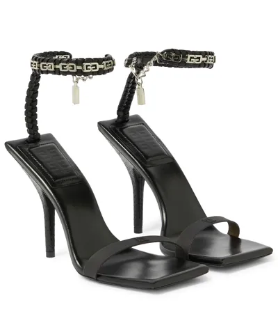 Givenchy Embellished Leather Sandals In Black