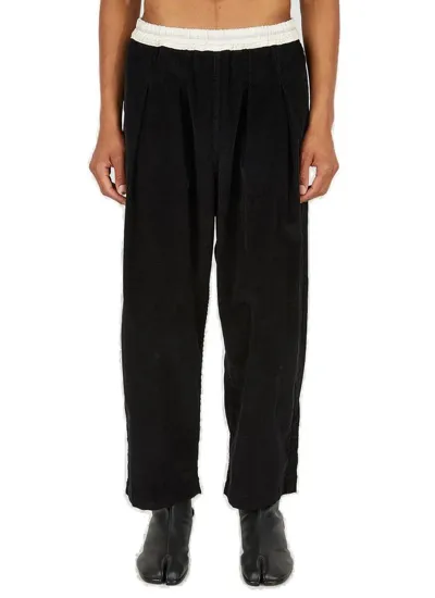 Maison Margiela Logo Detailed Elasticated Waistband Pants In Black