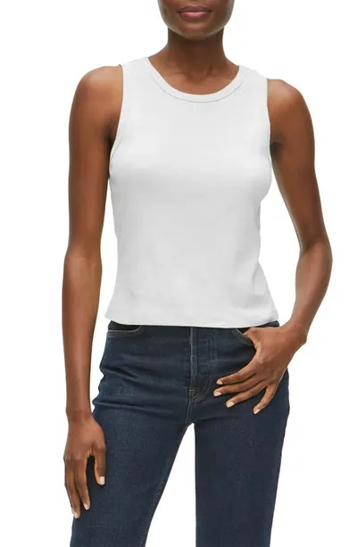 Michael Stars Kendall Crop Cotton Tank Top In Chalk