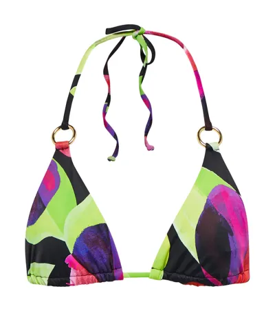 Louisa Ballou Printed Halterneck Bikini Top In Print 2